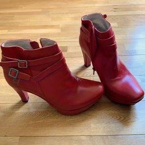 Like Smug red ankle boot heels.